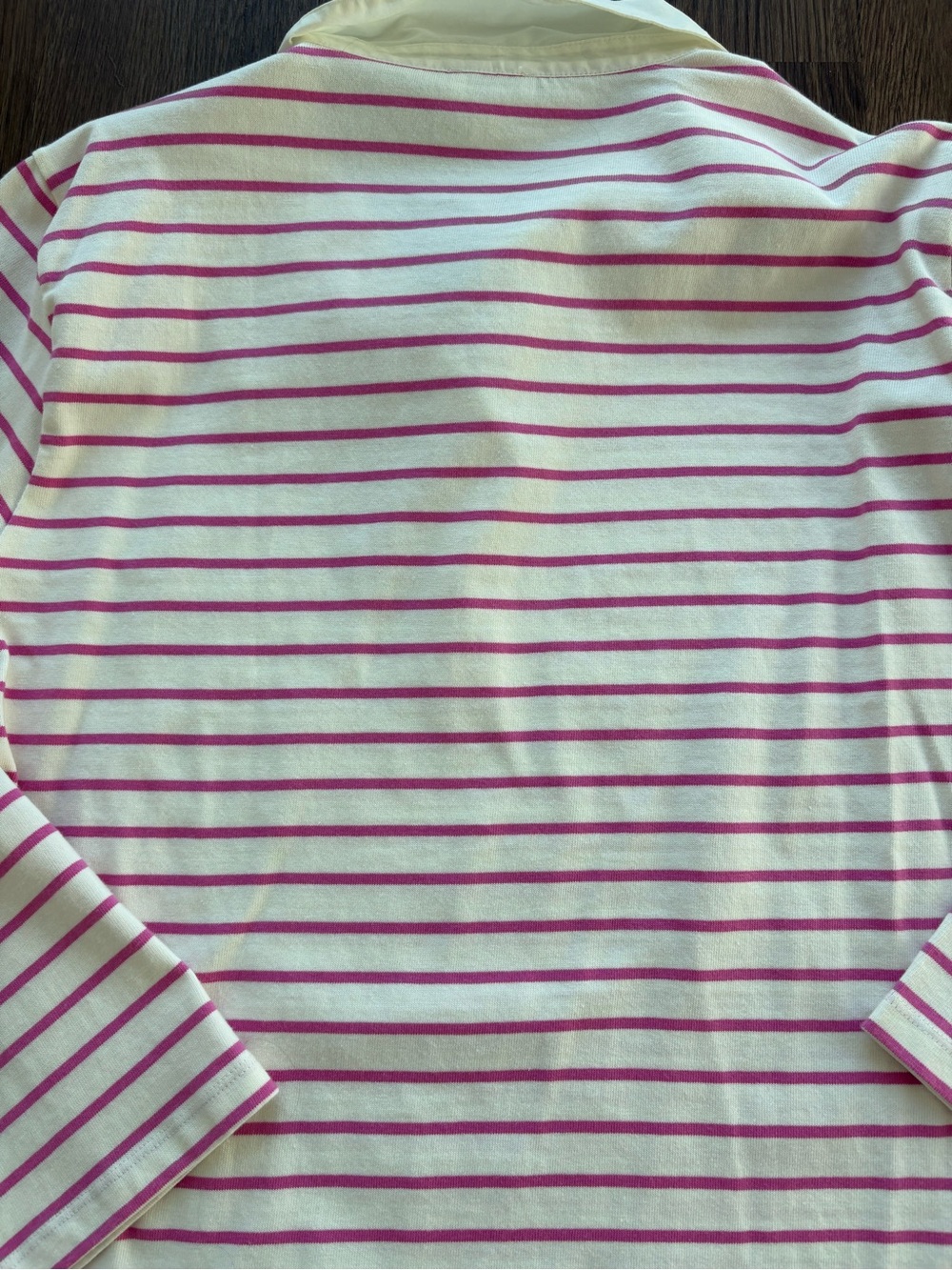 J.Crew Women’s Size Large Pink Stripe Polo Top - Picture 3 of 6
